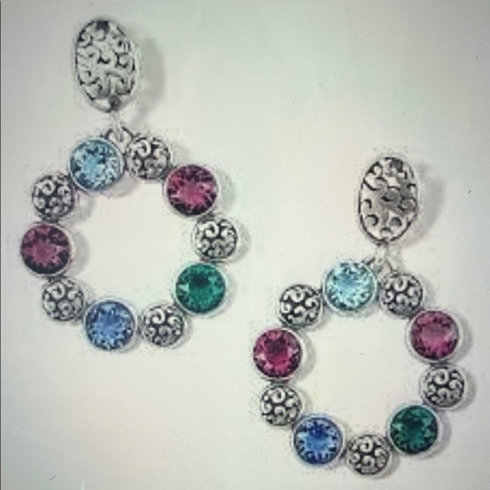 💎🆕💎Brighton Elora Gems Circle Post Earrings NWT $82